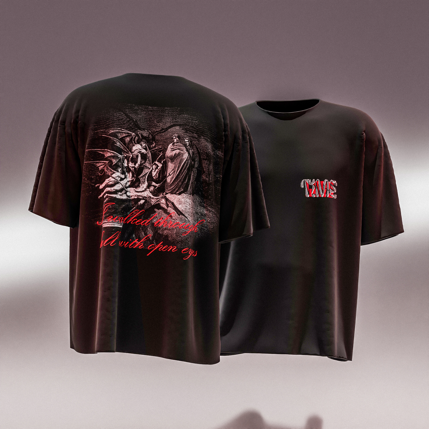 I walked through hell with open eyes T-Shirt Black